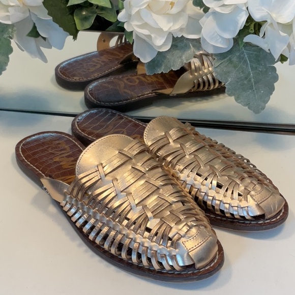 Sam Edelman Shoes - Sam Edelman Gold Keelyn Mules
